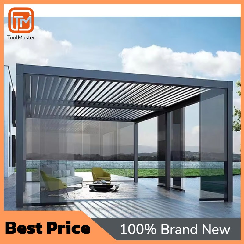 Smart Garden Electric Pergola - 【激安セール】モダンデザイン電動スマート電動格納式アルミガラスパーゴラスライド式雨よけ日よけシェード（ガーデンガゼボ用）
