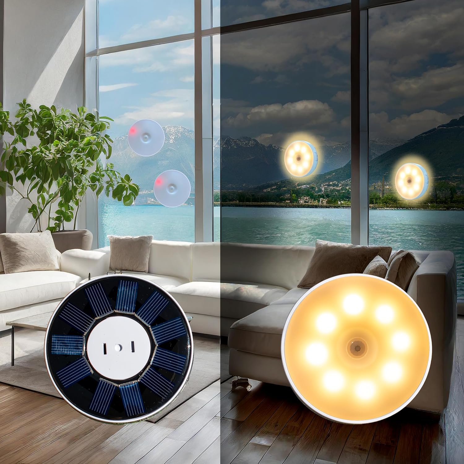 Smart Led Garden - モーションセンサーナイトランプ充電式USBソーラーガーデンライトLEDワイヤレスキッチンキャビネット寝室ポーチ照明用