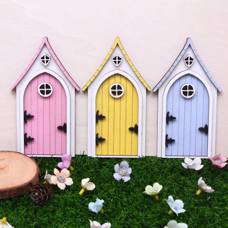 Smart Garden Diy - ドールハウスミニ木製おとぎ話ドアドールハウスノームドアモデルミニチュアガーデンシーン DIY 家具装飾アクセサリー