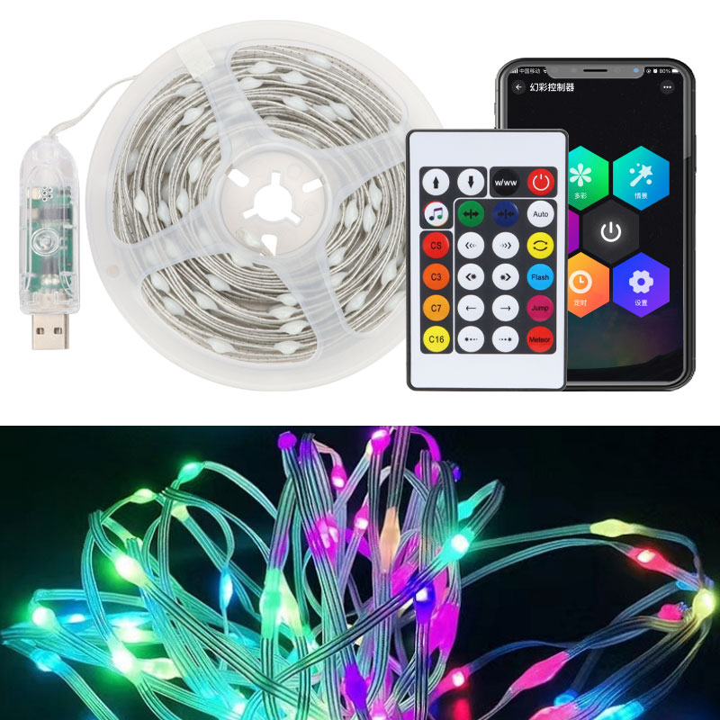 Smart Led Garden - Bluetooth付きインテリジェントLEDクリスマスライト,10m,妖精,アプリケーション付きリモコン,寝室,庭,パーティー,車の装飾