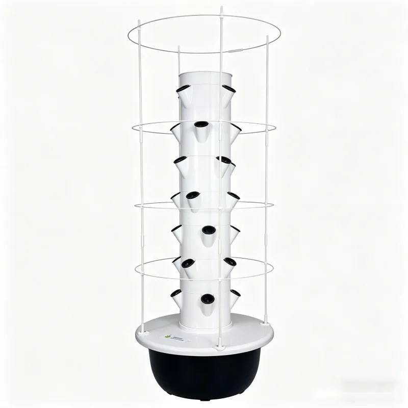 Smart Garden Tower - スペースツリー5層式垂直水耕栽培タワー 室内スマート野菜プランター トレリス付き 家庭菜園 土を使わないエアロポニック栽培