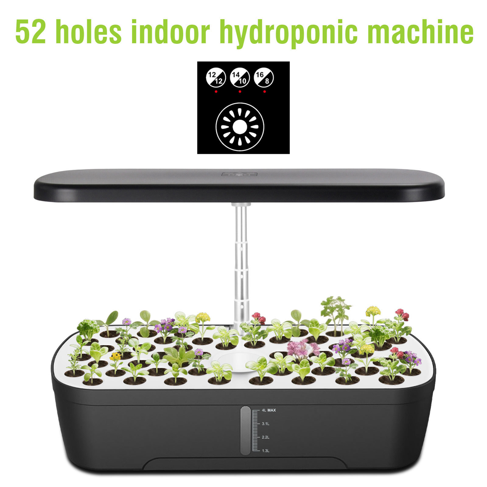 Smart Led Garden - 最新の52個の植木鉢水耕栽培システム、フルスペクトルLED赤青白太陽光スマートプランティング屋内庭園付き