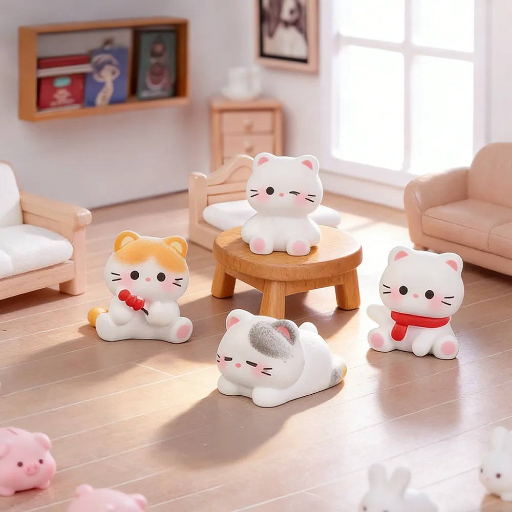 6個入りのかわいい猫の樹脂製フィギュア、ミニチュア装飾品、マ - Smart Garden Diy のレビューと価格