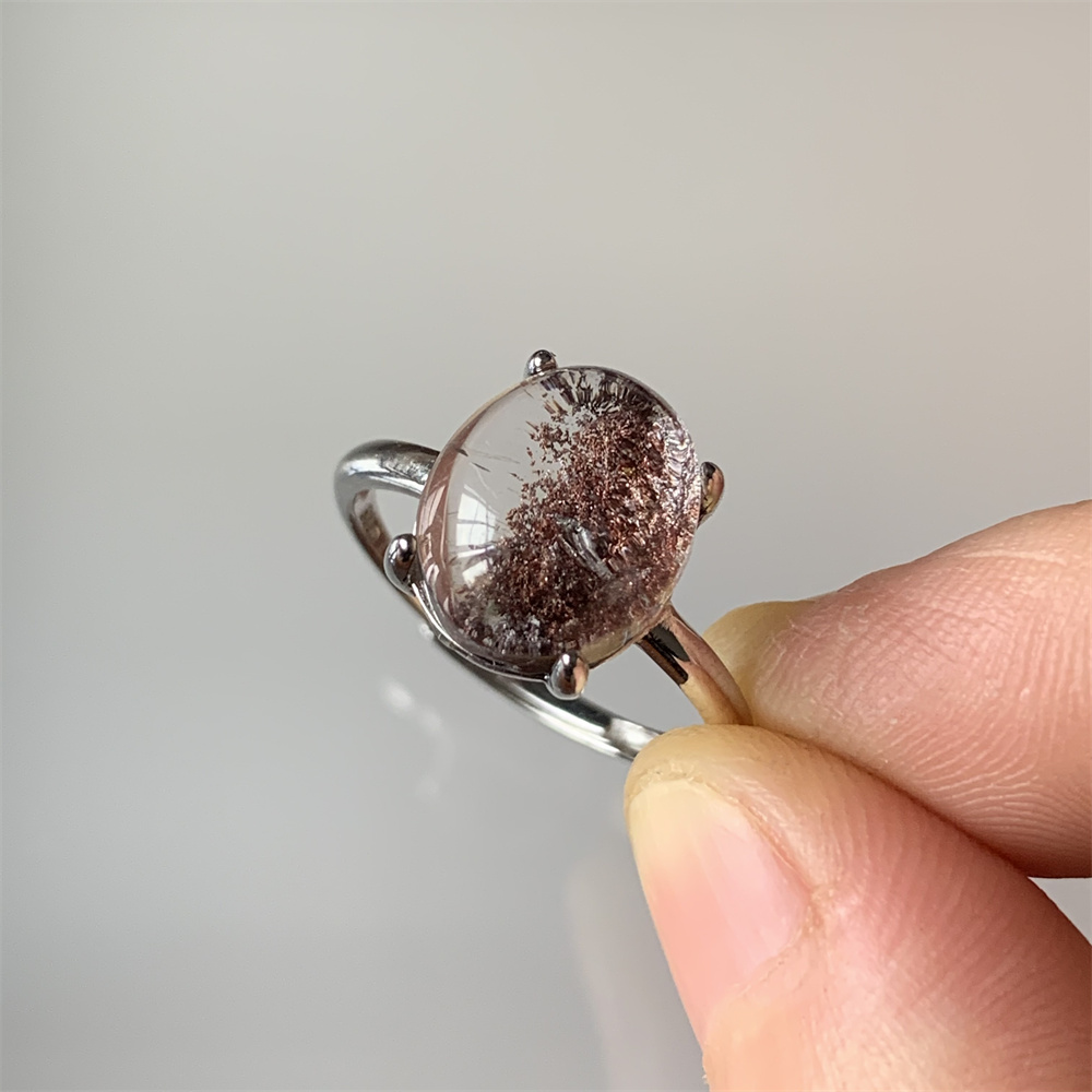 天然ロードライトクォーツ女性リングガーデンクォーツヒーリング - Smart Garden Diy のレビューと価格