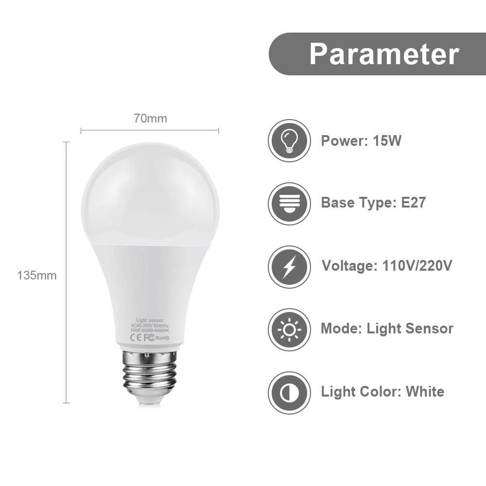 15 ワット E27 LED 夕暮れから夜明けまでナイトライ - Smart Led Garden のレビューと価格