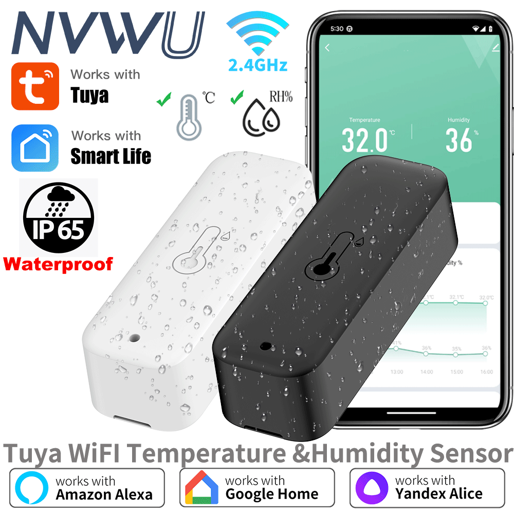 Tuya WiFi 温度湿度センサー IP65 防水温度計ス - Smart Garden Arduino のレビューと価格