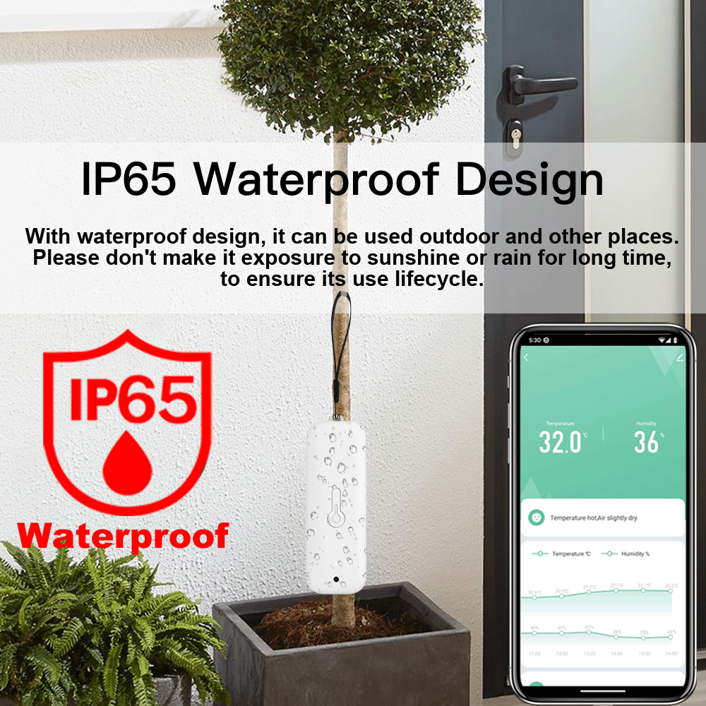 Tuya WiFi 温度湿度センサー IP65 防水温度計ス - Smart Garden Arduino のレビューと価格