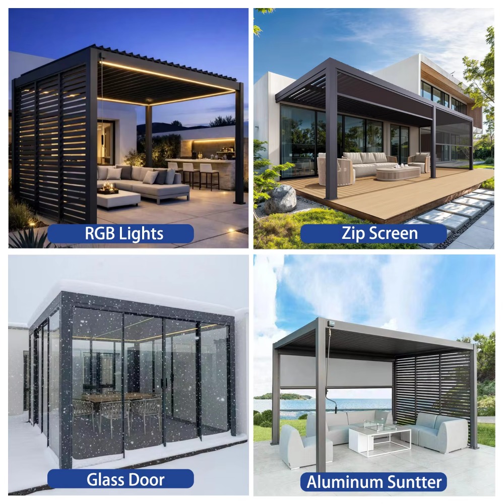 電動スマートアルミパーゴラ、ローラーシャッター付き、防錆・防 - Smart Garden Electric Pergola のレビューと価格