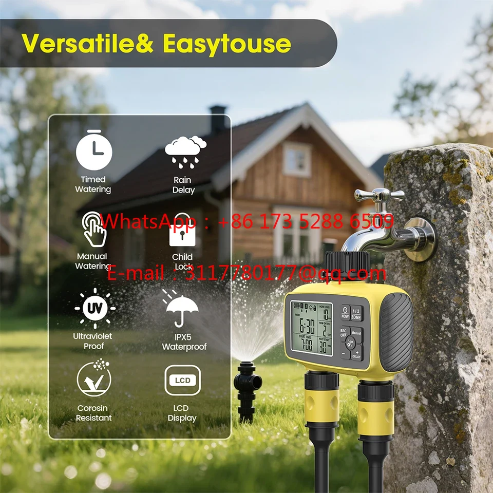 WAP01 大型画面ディスプレイ ガーデン灌漑タイマー 2口 - Smart Garden Irrigation System のレビューと価格