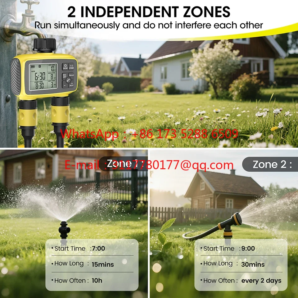 WAP01 大型画面ディスプレイ ガーデン灌漑タイマー 2口 - Smart Garden Irrigation System のレビューと価格
