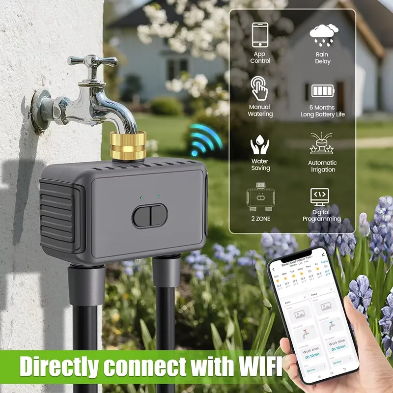 WAP01 WiFiアプリ制御 デュアルホース水タイマー ス - Smart Garden Irrigation System のレビューと価格