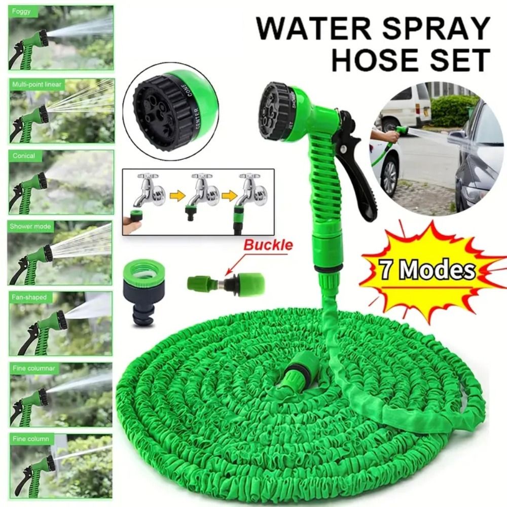 プラスチック素材の伸縮自在マジックホース、格納式デザイン、7 - Smart Garden Diy のレビューと価格