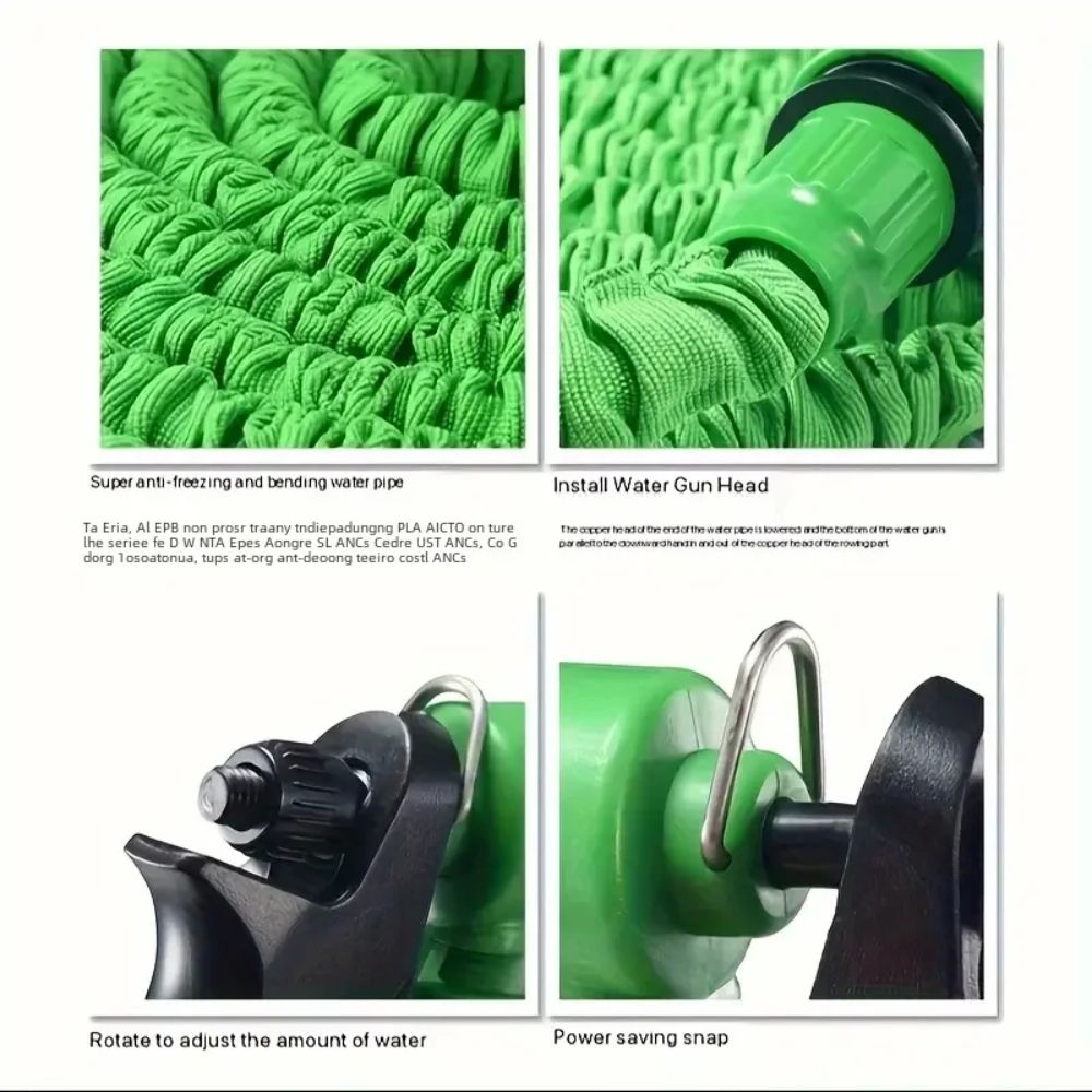 プラスチック素材の伸縮自在マジックホース、格納式デザイン、7 - Smart Garden Diy のレビューと価格